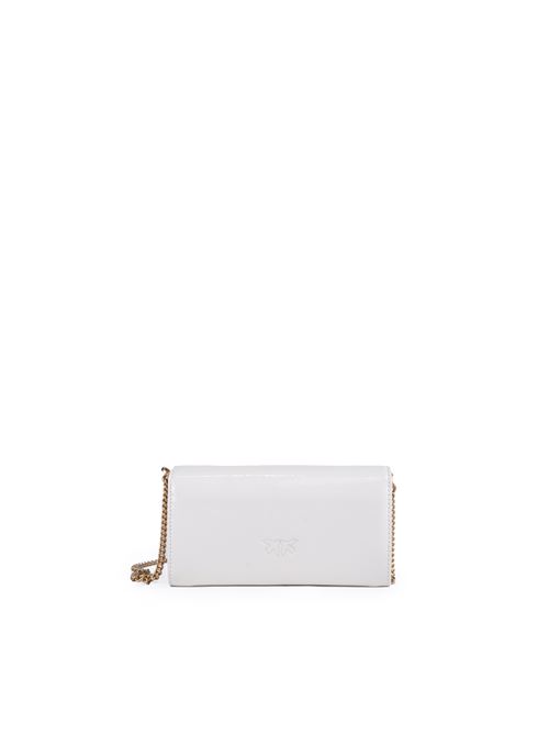 Portafoglio con tracolla Love One Wallet lucido bianco PINKO | 100062 A1UVZ14Q